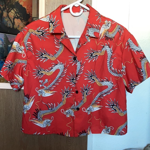 Tops - Dragon Button Up Blouse